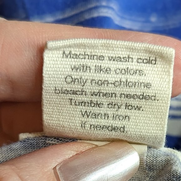 Hang Ten Blue & Gray Striped Short Sleeve Top - Picture 9 of 9